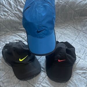 Nike Black and Blue Cap Trio